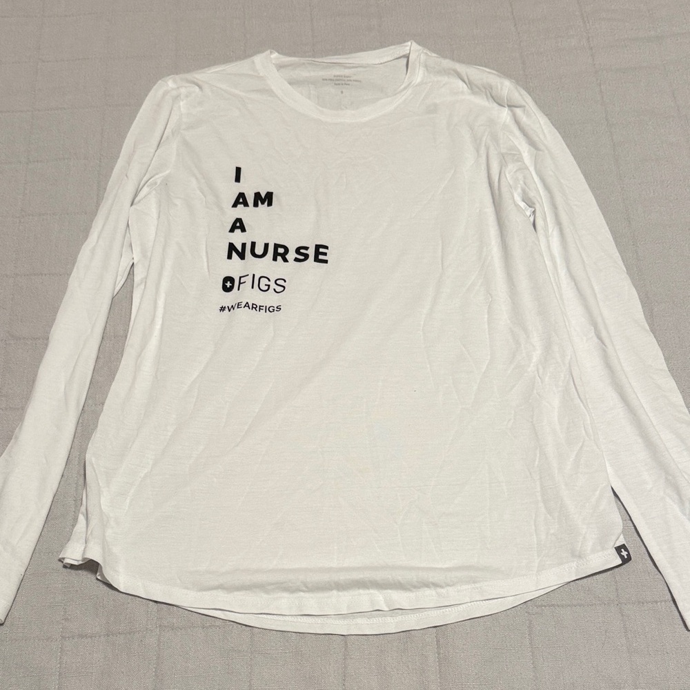 Figs Light Gray Crew Neck Tee